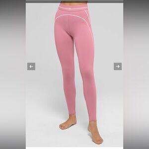 ALO Yoga Airbrush High-Waist Heart Throb Legging XS Pink Wild Rose/White NWT